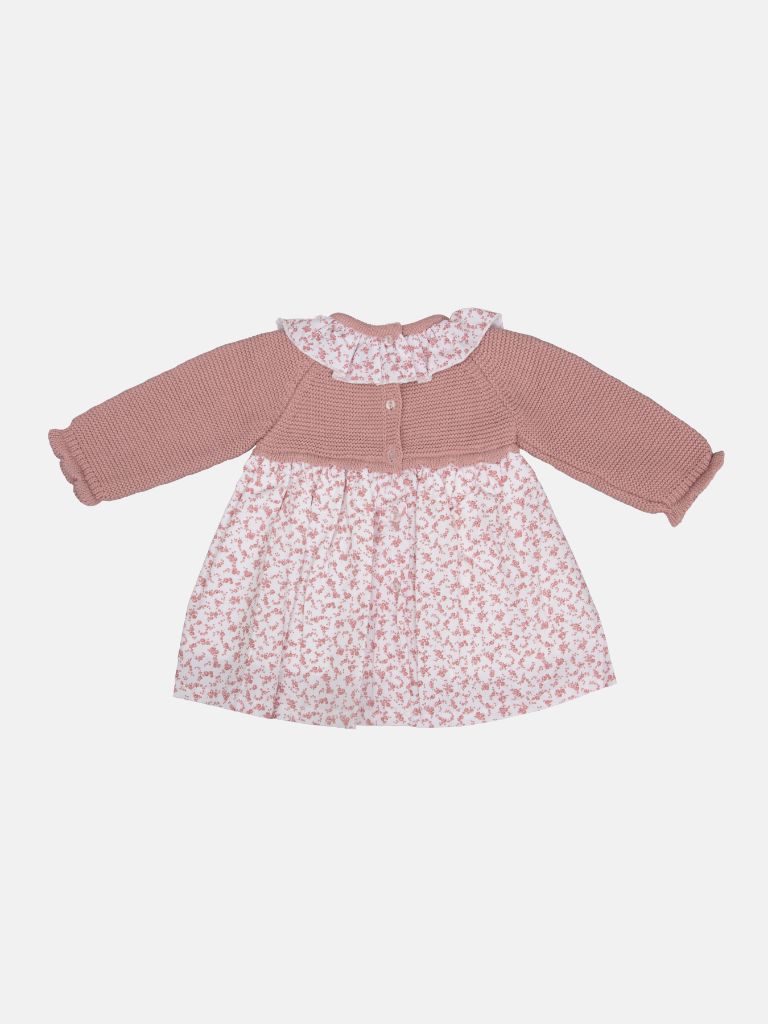 Baby Girl Flores Collection Dusty Pink Floral Spanish Dress