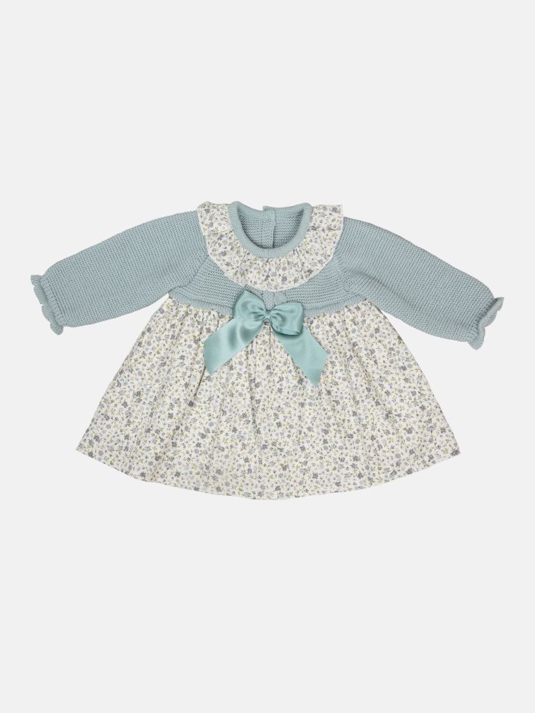 Baby Girl Flores Collection Mint Blue Floral Spanish Dress