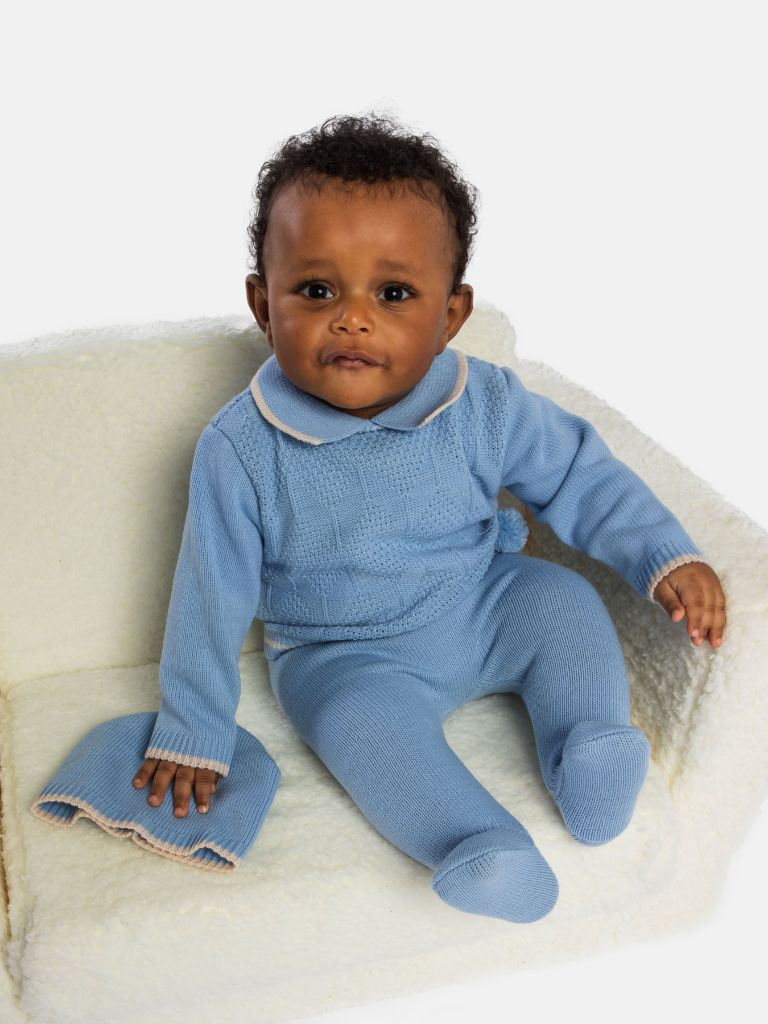 Baby Boy New Santiago Collection Knitted 3 piece set - Blue