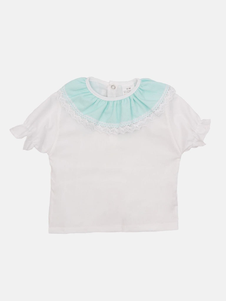 Baby Girl Faro Collection Spanish Romper Set - Mint Green