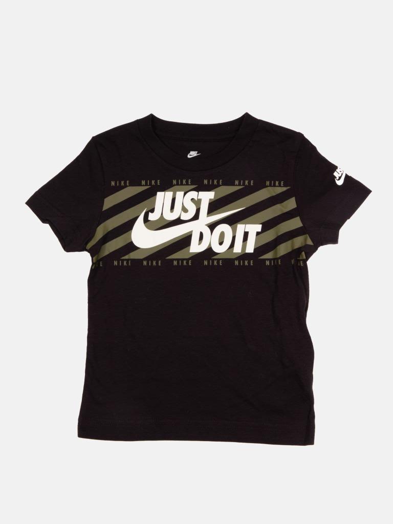 Nike Junior Boys Just Do It Hazard Printed T-Shirt - Black