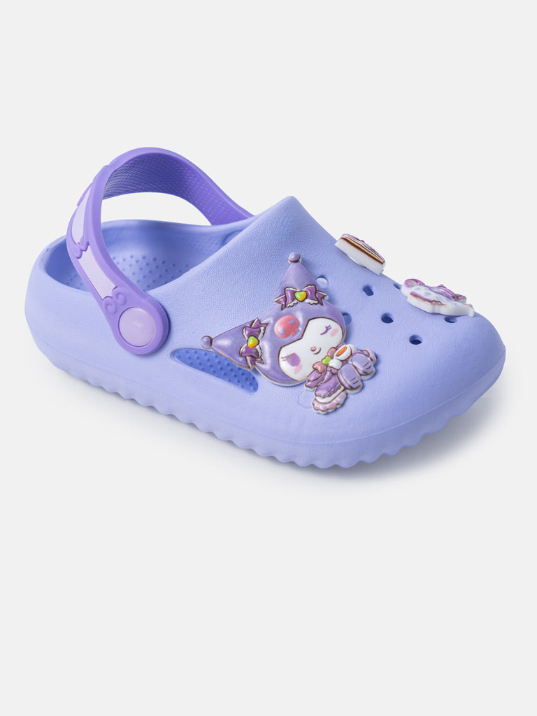 Baby Girl "Kuromi" Purple Strap Croc-Style Shoes - Lilac