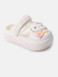 Baby Girl "Hello Kitty" Thick Sole Croc-Style Shoes - Ivory