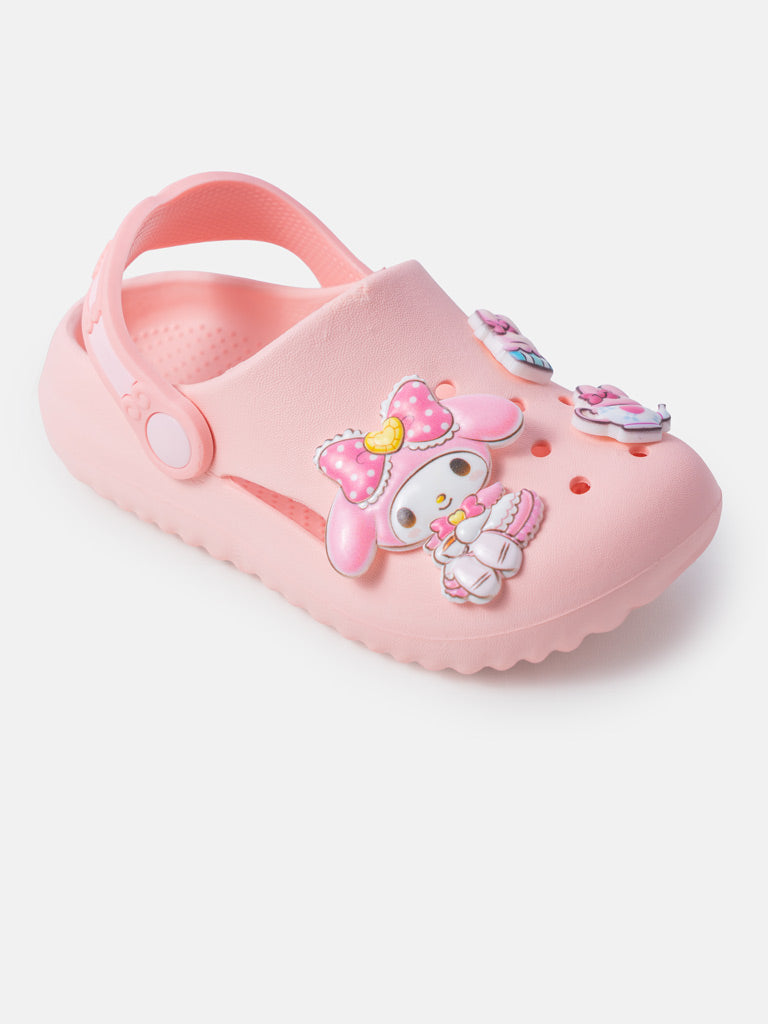 Baby Girl "My Melody" Pink Strap Croc-Style Shoes - Pink