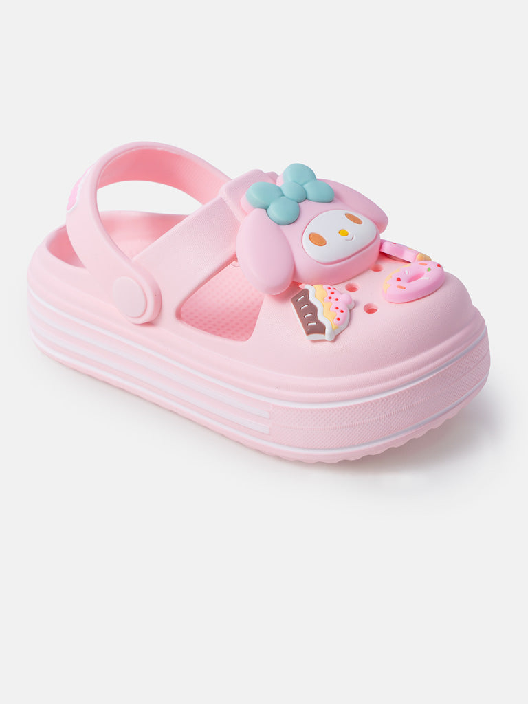 Baby Girl "My Melody" Thick Sole Croc-Style Shoes - Baby Pink