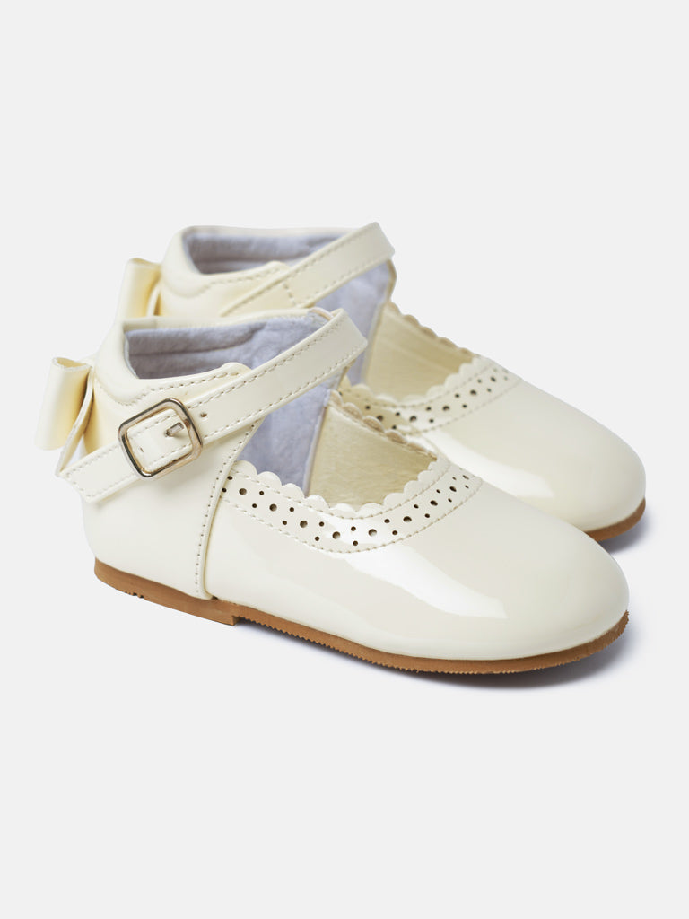 Baby Girl M&B Shoes with Back Bow - Cream