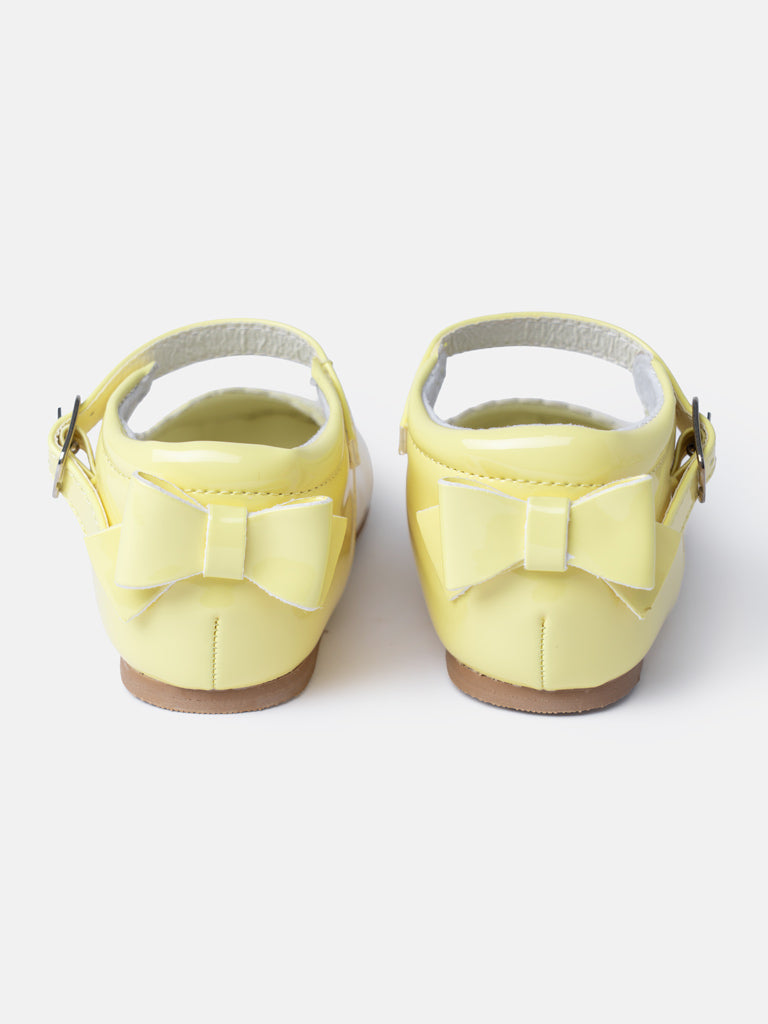 Baby Girl M&B Shoes with Back Bow - Lemon Yellow