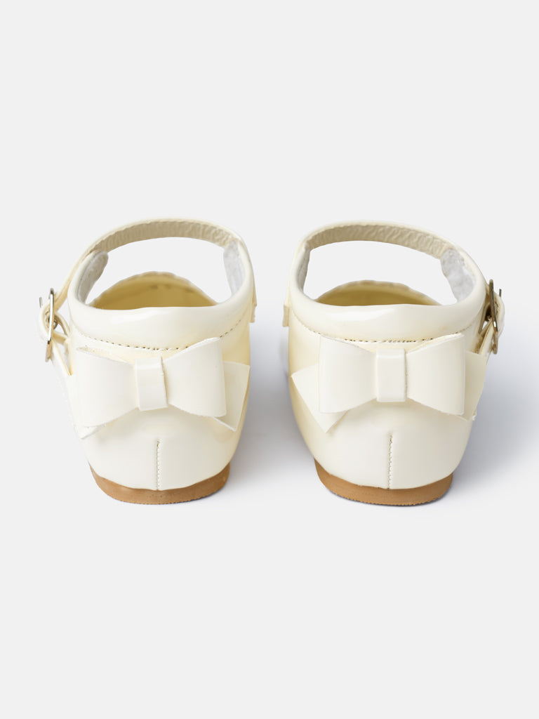 Baby Girl M&B Shoes with Back Bow - Cream