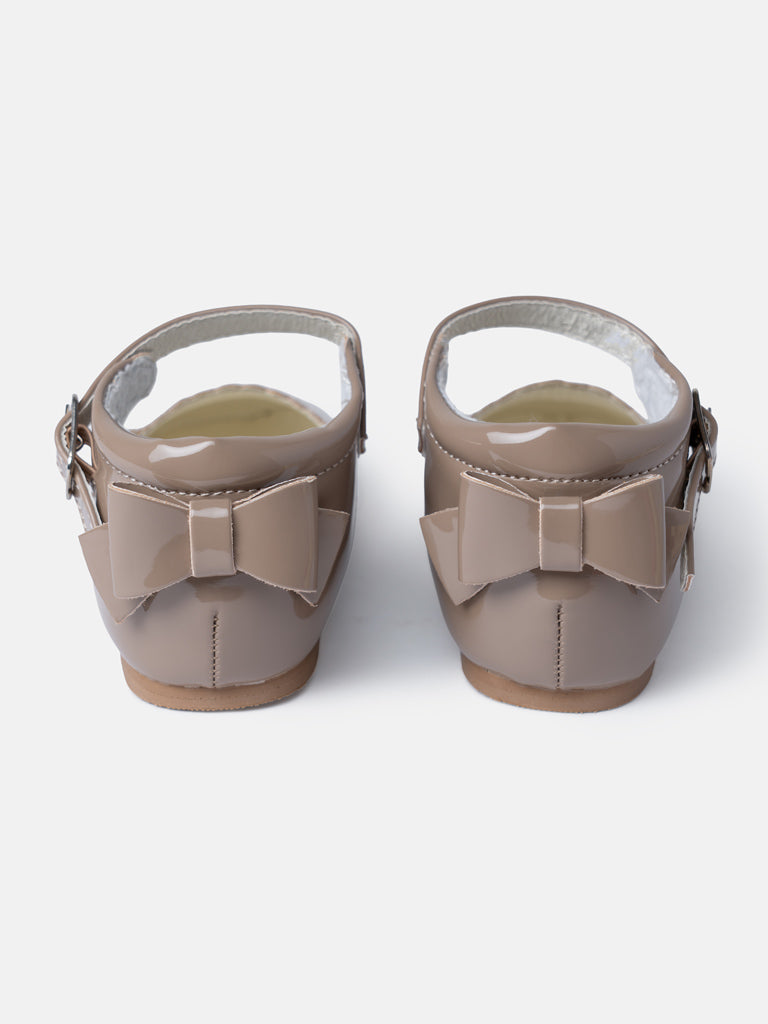 Baby Girl M&B Shoes with Back Bow - Camel