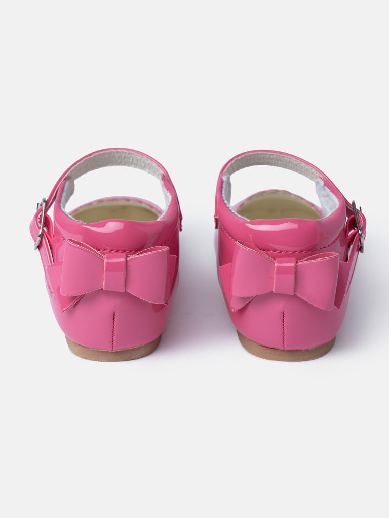 Baby Girl M&B Shoes with Back Bow - Fuchsia