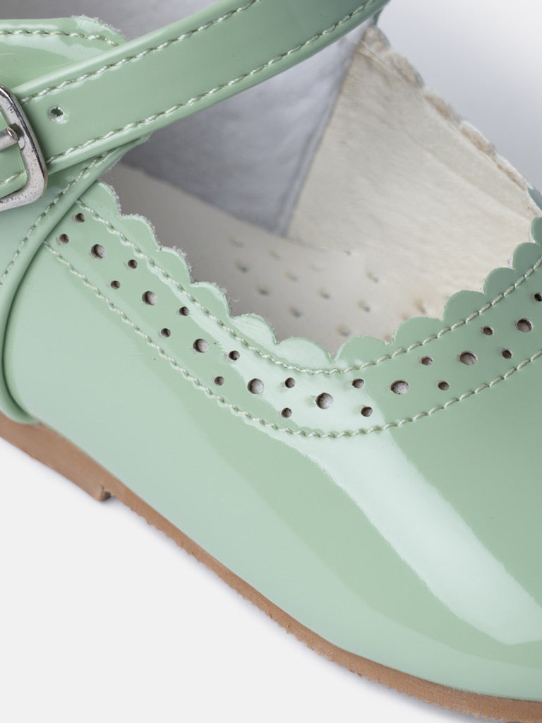 Baby Girl M&B Shoes with Back Bow - Mint Green