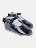 Baby Girl M&B Shoes with Back Bow - Black