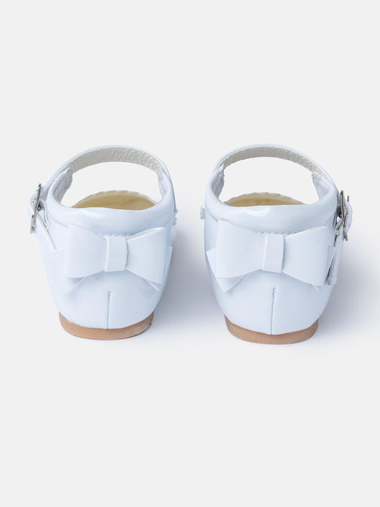 Baby Girl M&B Shoes with Back Bow - Bluebell White