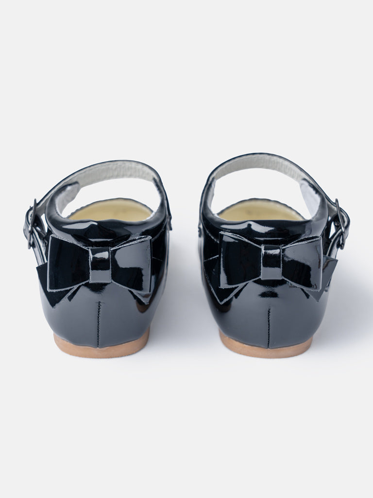 Baby Girl M&B Shoes with Back Bow - Black