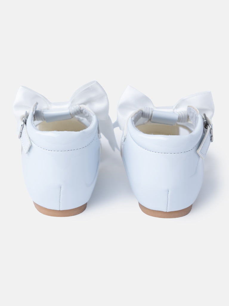 Baby Girl M&B Sandals with Detachable Satin Bow - Bluebell White