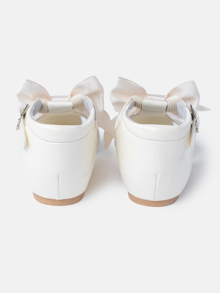 Baby Girl M&B Sandals with Detachable Satin Bow - Cream