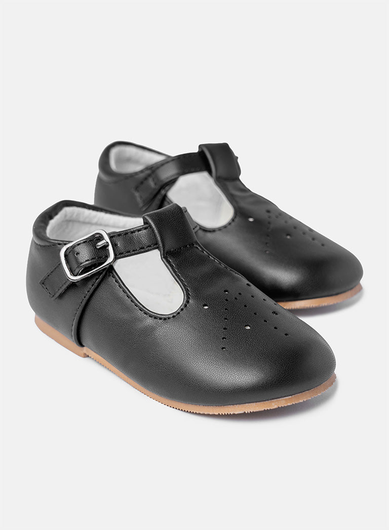 Baby Boy M&B Classic T-Bar Shoes - Black