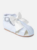 Baby Girl M&B Sandals with Detachable Satin Bow - Bluebell White