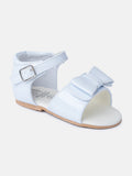 Baby Girl M&B Sandals with Solid Bow - Bluebell White