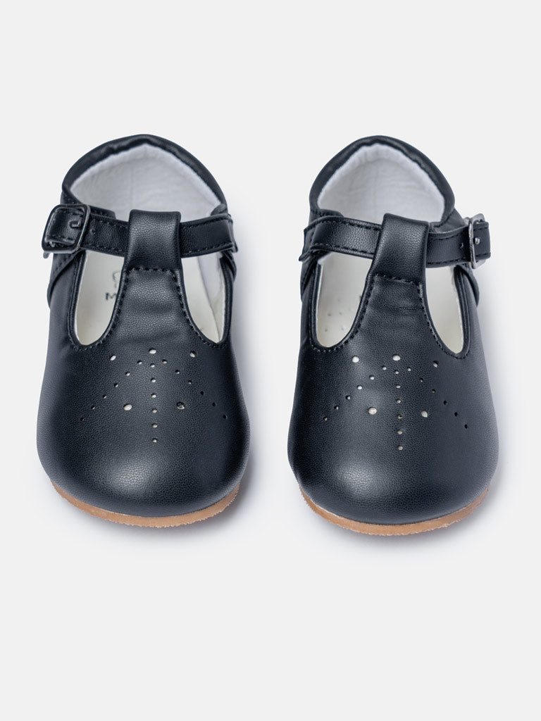 Baby Boy M&B Classic T-Bar Shoes - Black