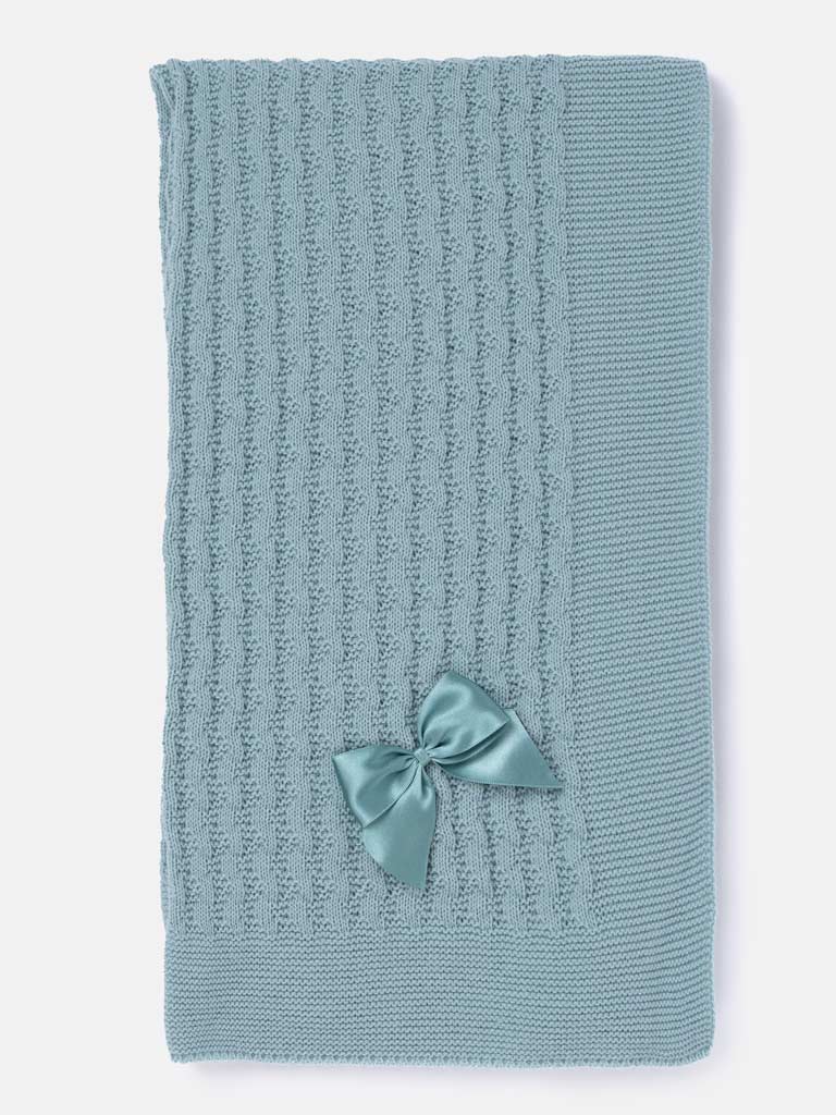 Baby Girl All-In-One Knitted Set with Blanket - Mint Green