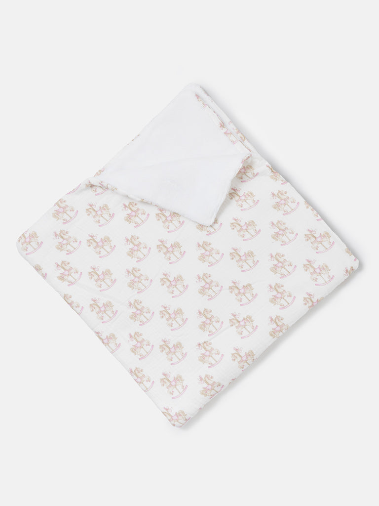 Baby Blanket Rocking Horse Collection - Baby Pink