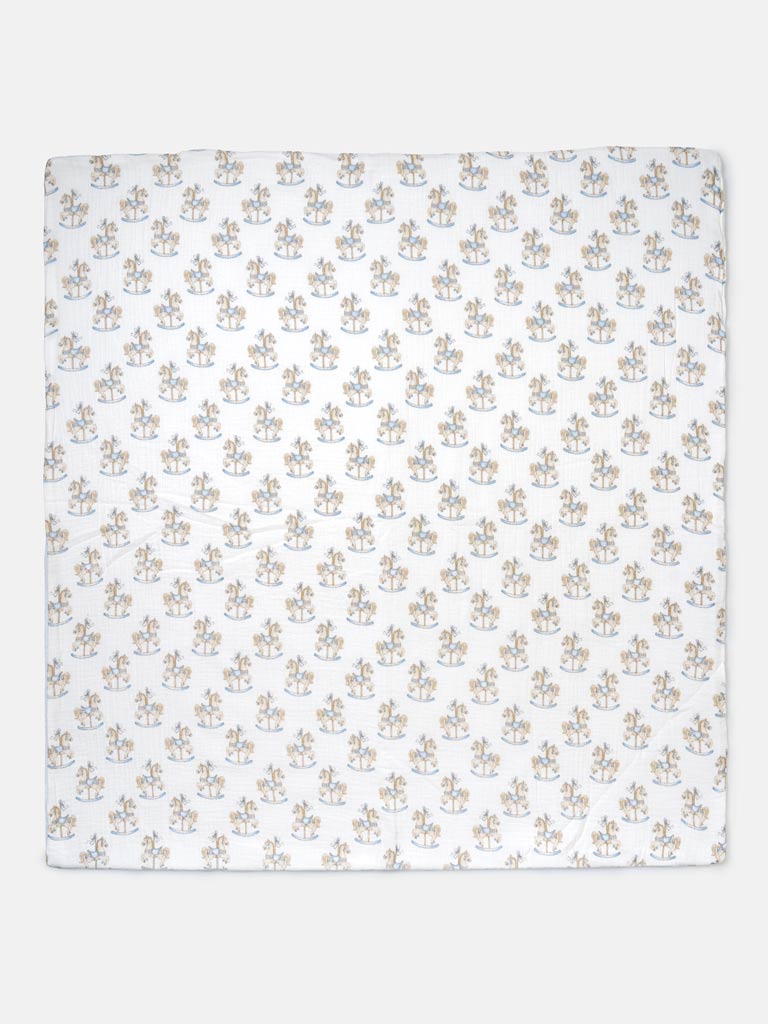 Baby Blanket Rocking Horse Collection - Baby Blue