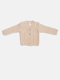 Baby Boy Cable Knit Cardigan - Beige