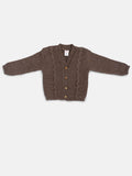 Baby Boy Cable Knit Cardigan - Brown