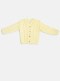 Baby Boy Cable Knit Cardigan - Lemon Yellow