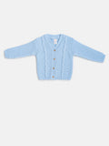 Baby Boy Cable Knit Cardigan - Baby Blue