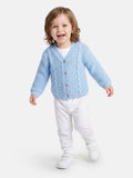 Baby Boy Cable Knit Cardigan - Baby Blue