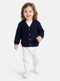 Baby Boy Cable Knit Cardigan -  Navy Blue