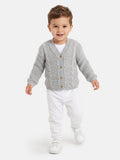Baby Boy Cable Knit Cardigan - Grey