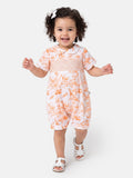 Baby Smocked Summer Romper Safari Collection - Orange