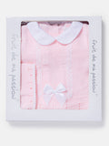 Baby Girl 3-Piece Satin Bow Knitted Gift Box Set - Baby Pink