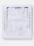 Baby Girl 3-Piece Satin Bow Knitted Gift Box Set - White