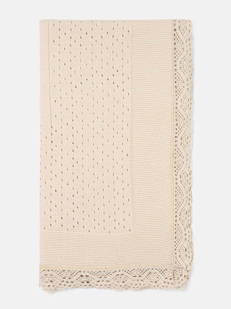 Baby Open Dot Knitted Spanish Blanket - Tan