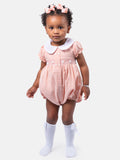 Baby Girl Reina Collection Spanish Smocked Romper - Peach
