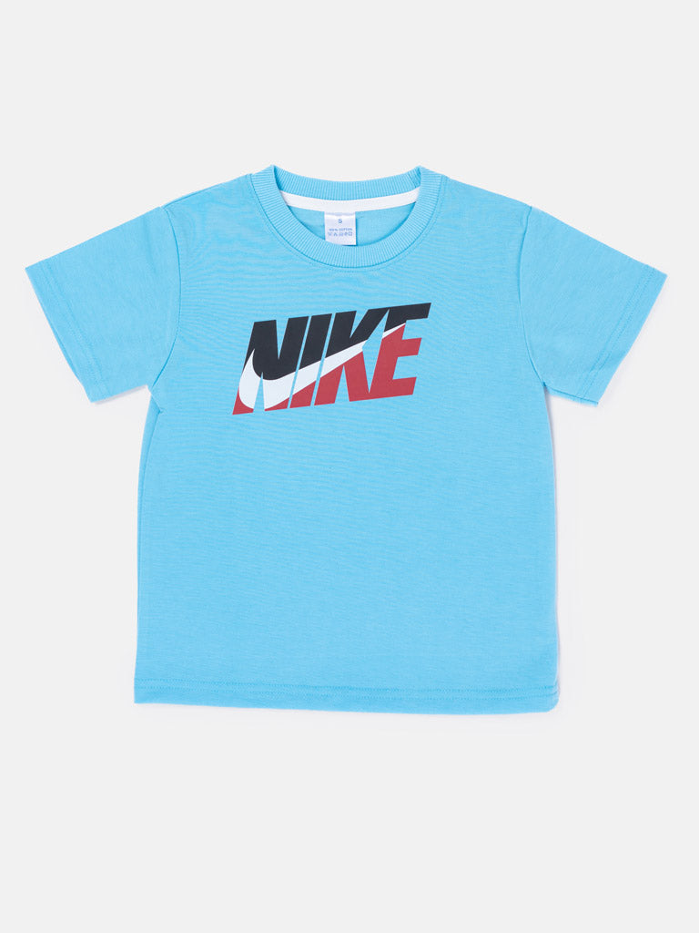 Boys N. LOGO Print T-shirt – Blue