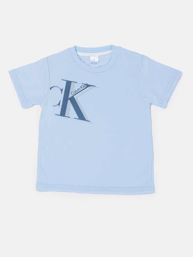 Boys Sleek C.K. Print T-shirt – Baby Blue