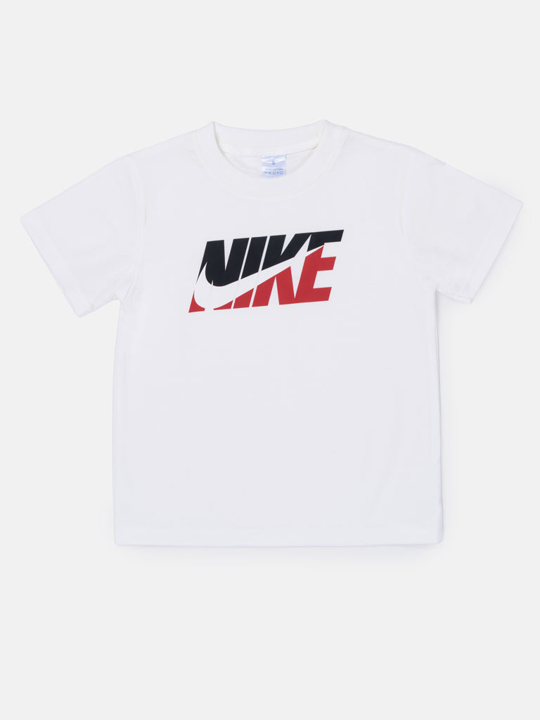 Boys N. LOGO Print T-shirt – White