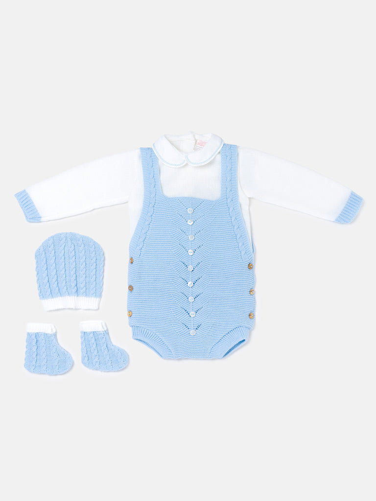 Baby Rafi Collection 4-piece Spanish Knitted Set - Baby Blue