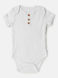 Baby Boy/Girl Short Sleeve Bodysuit with Buttons - White