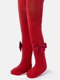 Baby Girl Tights with Side Bow - Red