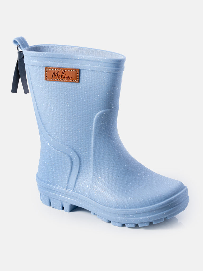 Baby Girl Melia Wellington Glitter Boots - Baby Blue