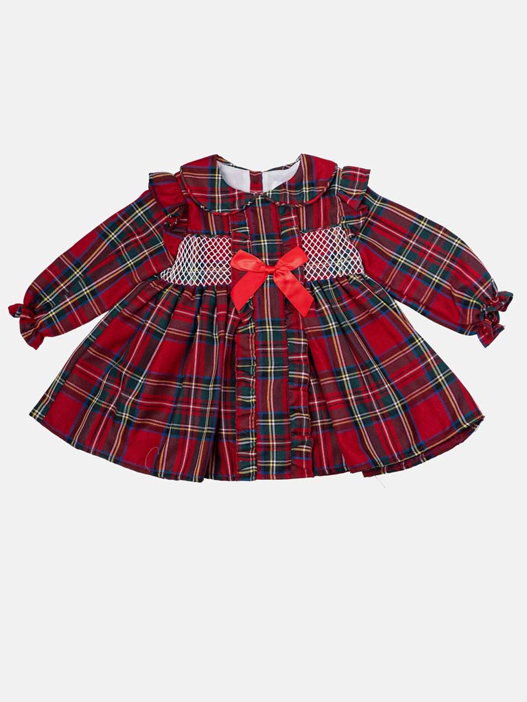 Baby Girl Classic Tartan 2-piece Romper Set - Red