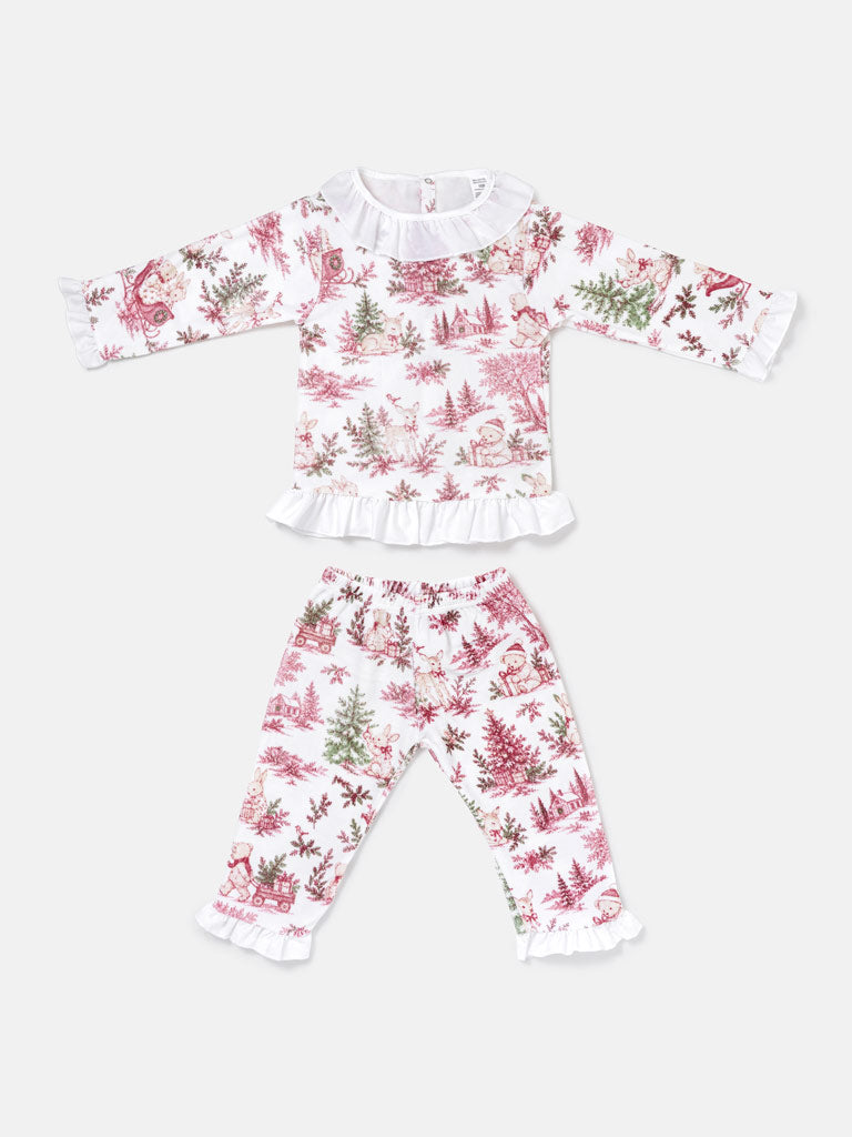 Girl 2-Piece Velour Pyjama Set - Christmas Print Collection - LIMITED EDITION