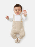 Baby Boy Camilo Collection 2-piece Knitted Dungaree Set - Beige