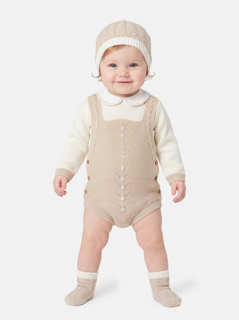 Baby Rafi Collection 4-piece Spanish Knitted Set - Beige